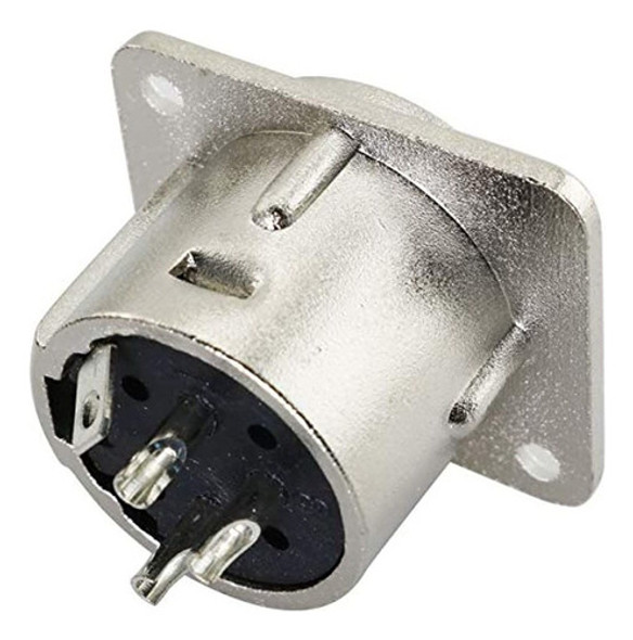 Tegg Xlr 3-pin Male Jack 2pcs 3 Pin Metal Panel Mount Chasis 1