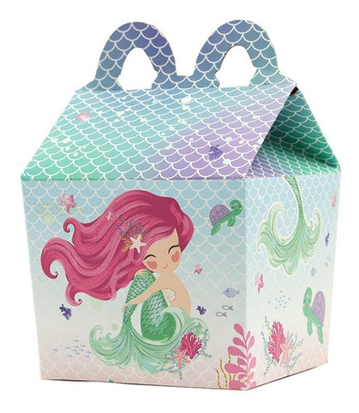 Cajita Feliz Sirena X 5 U Cotillón Juanalalo Cumpleaños 0