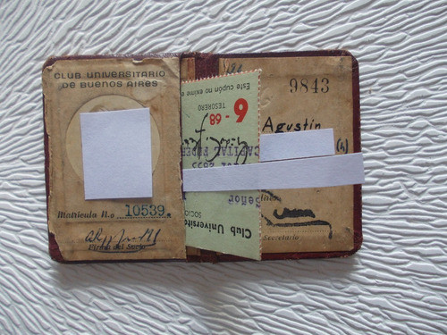 4350- Carnet Usado Cuba (univ. Bs. As.) Año 1968 1