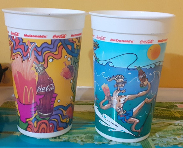 2 Vasos De Coca Cola - Mc Donalds - Años '90 - Plasticos 0