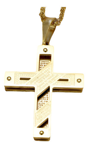 Collar De Cadena De Eslabones De Acero Inoxidable Oro Cubano 0