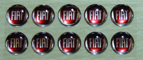 Emblemas / Adesivos Chave Canivete Logo Fiat Vermelho 14 Mm 1