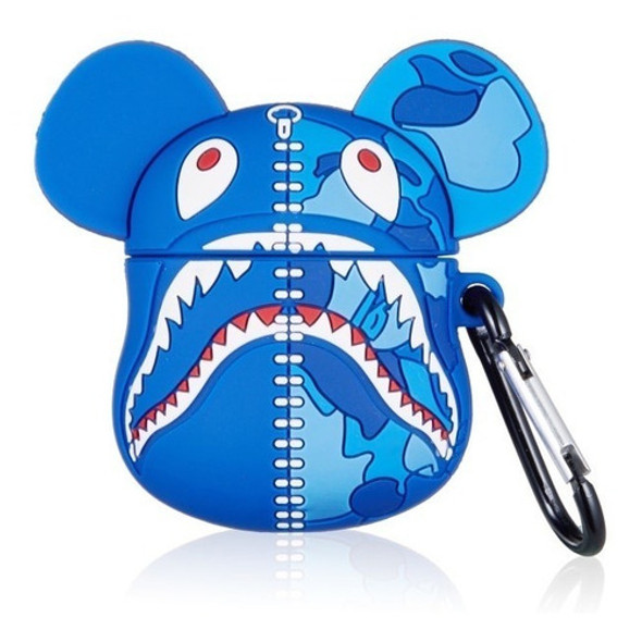 Capa Compatível AirPods 1/2 Silicone Mickey Bape Azul 0