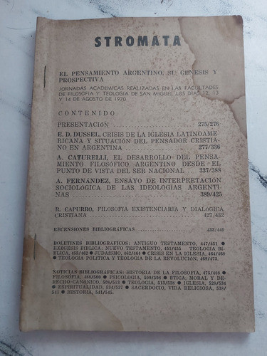 Stromata Revista Trimestral. Ian1174 0