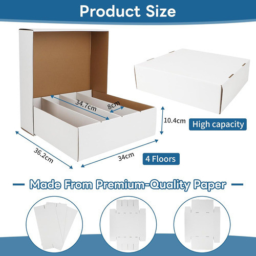 Caja De Almacenamiento Para 3120 Tarjetas, Blanco, Con Bande 1