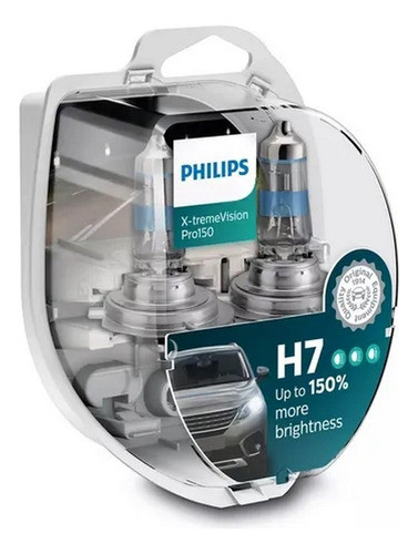 Kit X2 Lampara Philips H7 Xtreme Vision 130% Mas Luz Blancas 0