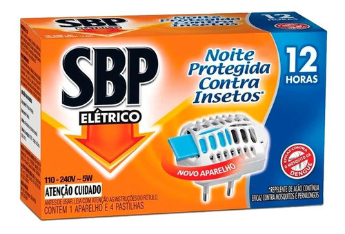 Kit 5 Repelente Elétrico Sbp 12 Horas C/1 Aparelho+refil 4 0