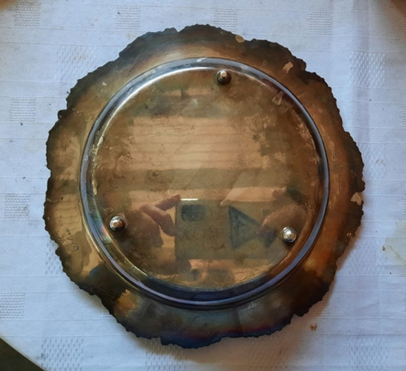 Bandeja Redonda Antigua Bronce Plateado Rep. Sheffield 1 Bandeja Redonda Antigua Bronce Plateado Rep. Sheffield 1
