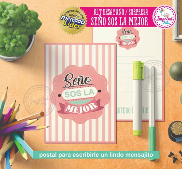 Kit Imprimible Desayuno Día Del Maestro Feliz Día Regalo 1