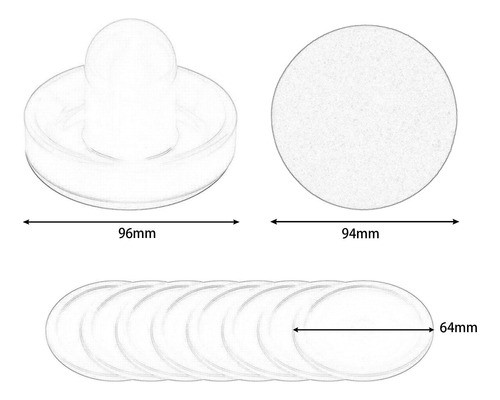4 Pçs Empurradores De Hóquei De Ar E 8 Pçs Azul E Verde 1