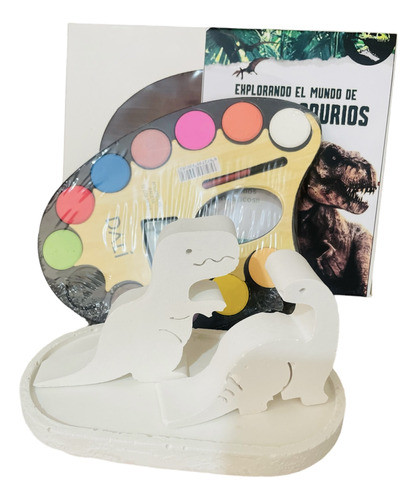Dinosaurios En Cemento Blanco. Pack + Acuarelas Dalí 0