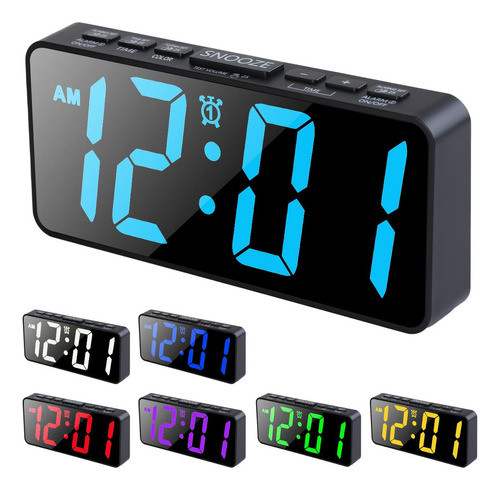 Reloj Despertador Digital Para Dormitorio, 7.5 Pulgadas, Col 0