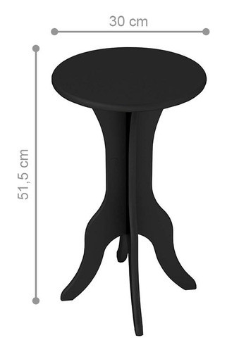 Mesa De Apoio Redonda Lothlórient Preto 1