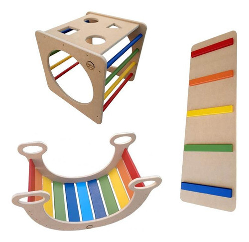 Combo Plaza De Juegos - Cubo + Rampa + Balancin 0