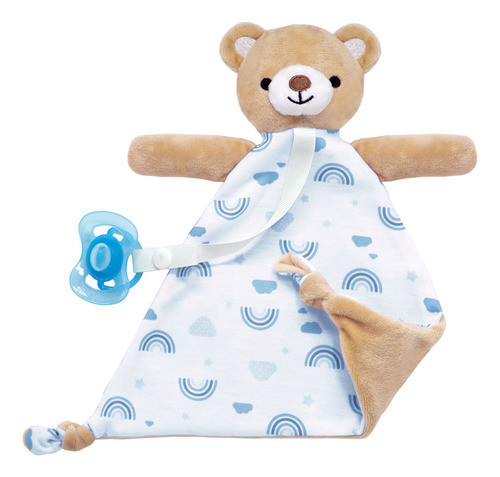 Naninha Com Prendedor De Chupeta Urso Azul Buba 14558 0