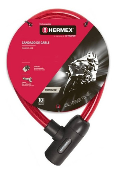 Tranca Bici Combinación Linga Acero 120cm - 15mm Hermex 0