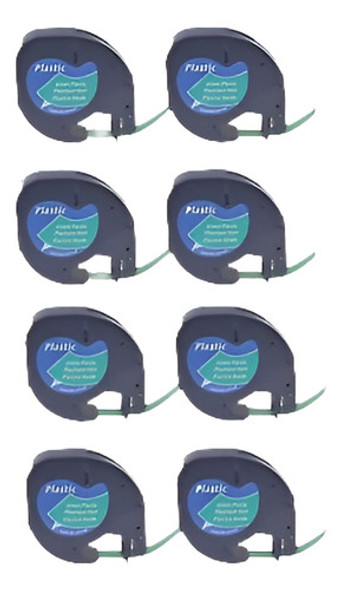 Cinta Plástica 8pk Aptos Para Dymo Letra Tag Plus Lt100t Lt 0