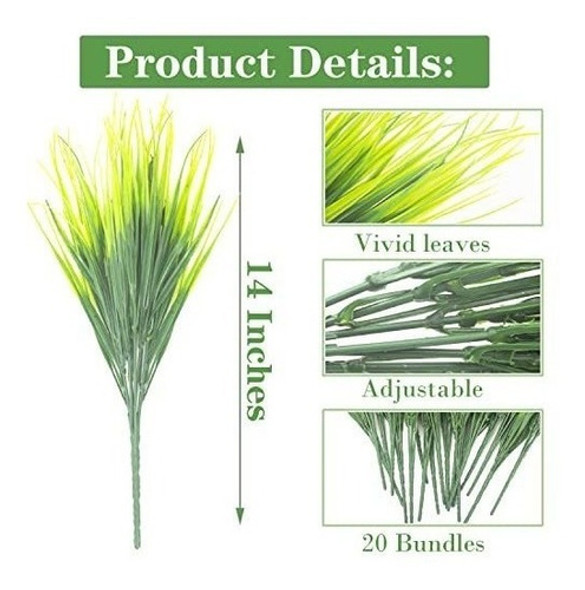 Flores Artificiales Apta Exterior Uv Resist Green X20 1