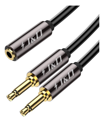 J&d Cable De Audio Estereo Trs De 1/8 Pulgadas Hembra A 0.07 0