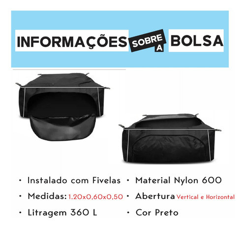 Bolsa De Caçamba Bordado Renault Duster Oroch 360 Litros 1
