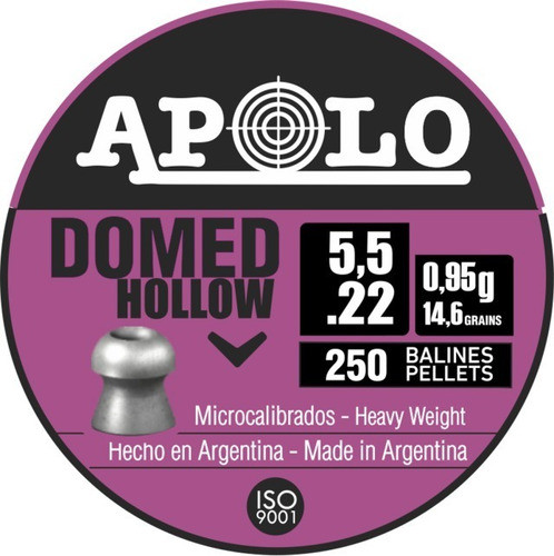Balines Apolo Domed Hollow 5.5 X 250 Unidades 14,6 Grains 0