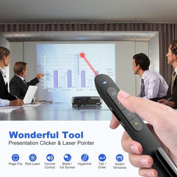 Presentador Inalámbrico Con Láser Para Mac Y Pc, Usb Rojo 1