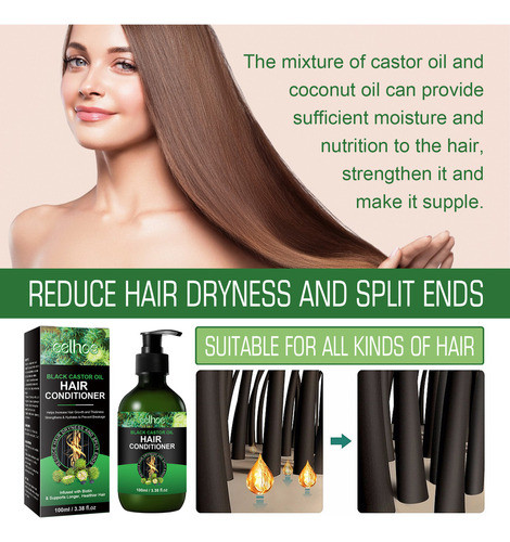 Condicionador De Cabelo Com Óleo De Rícino Preto, Óleo De Cr 1