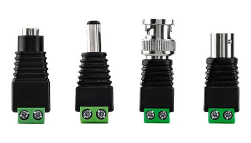 Kit Cftv - Bnc E P4 Macho, Bnc E P4 Femea Com Borne - 08 Un 0