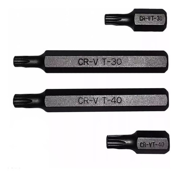 Juego De Puntas Torx X 4 Pzs 30 T 40 T Corta Y Larga 0