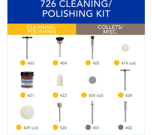 Kit Accesorios Dremel 726 Limpiar / Pulir Set 20pz Minitorno 1