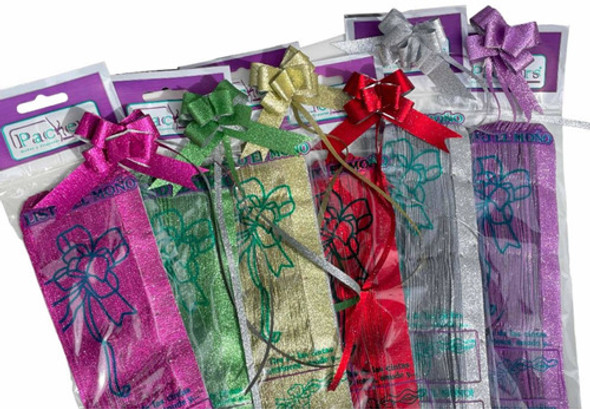 Moños Glitter N°25  X 50 Unidades Verde 1