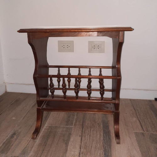 Antiguo Revistero, Mesita Auxiliar Colonial Inglés 0