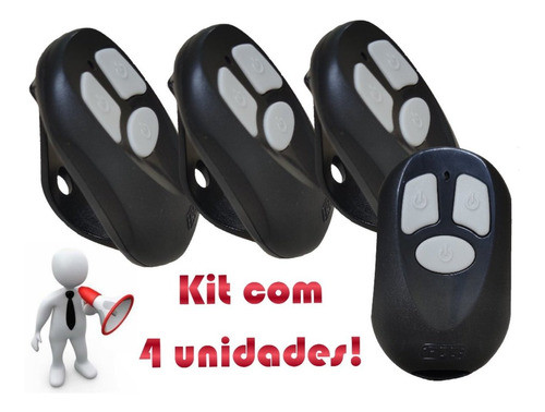 Kit 4 Controles Remoto 433,9mhz Portao Eletronico Alarme Rcg 1