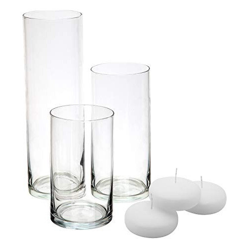 Royal Imports Glass Cilindro Jarrones Set Of 3 Incluyendo 3 0