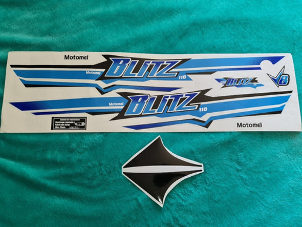 Calcos Motomel Blitz 110 V8 Moto Azul Celeste Bco Envios!!!! 0