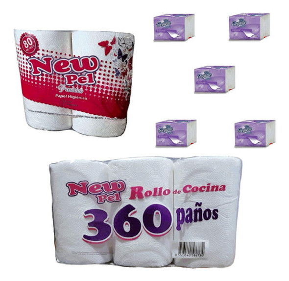 Bolson Rollo Cocina + Pack Papel Higienico + Pañuelitos 0