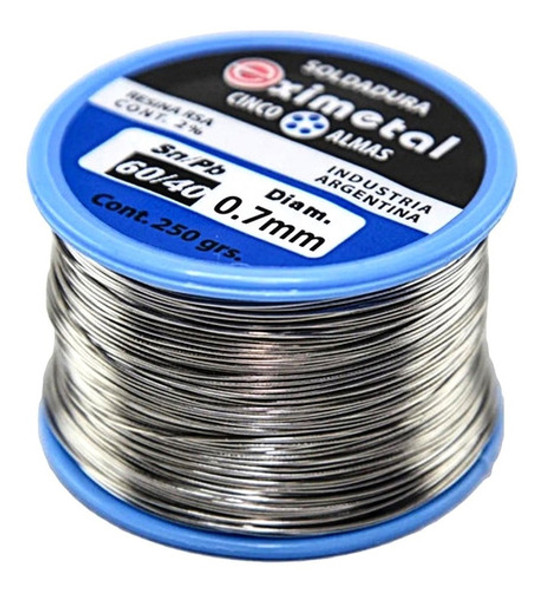 Estaño Para Soldar Eximetal 250gr 0.7mm (c/fundente) Oferta! 0