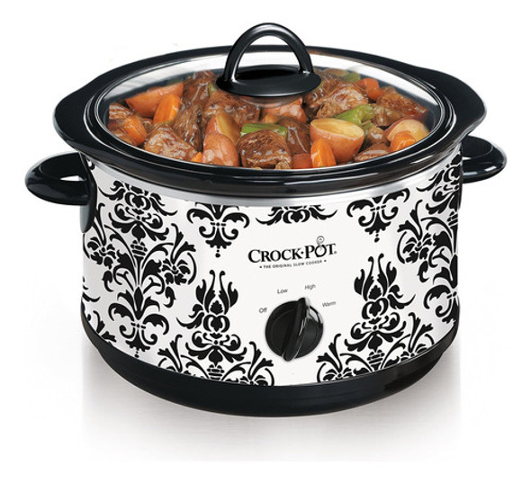 Olla Crock 4-1 / 2-quart, Negro Demask Patrón (scr450-pt) 1 Olla Crock 4-1 / 2-quart, Negro Demask Patrón (scr450-pt) 1