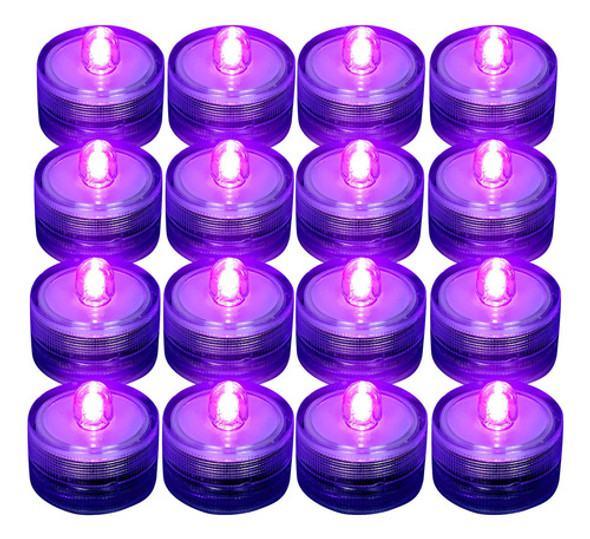 Shymery Luz Led Sumergible, Velas De Te Sin Llama, Color Mor 0
