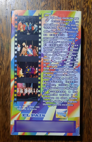 Video Vhs Carnaval 1999 Murga Diablos Verdes Primer Premio 1