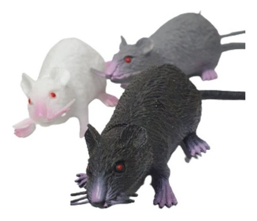 Ratones X 3 Unid- Bichos Chascos Bromas Halloween Decoración 1
