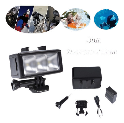 Cámara Impermeable Submarina Buceo Luz Led Montaje Para Gopr 0