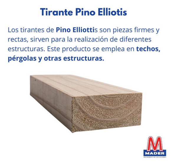 Tirante De Pino Elliotis Cepillado 2x5 De 3.66 Mts Primera 1