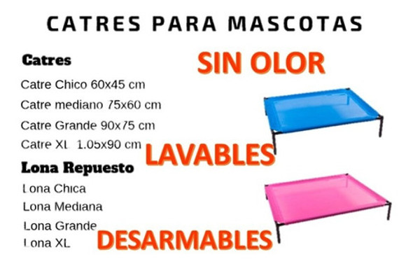 Lona Repuesto Catre Grande 90x 75 Cm Para Mascotas 1