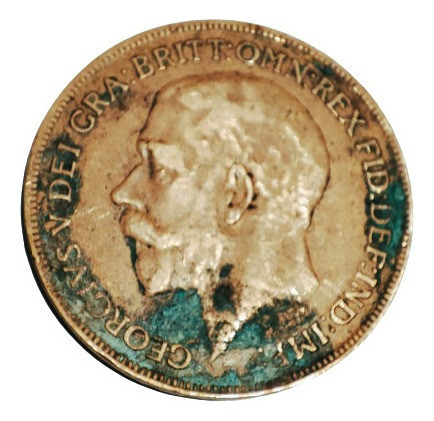 Moneda Gran Bretaña George V, 1922, One Penny 0
