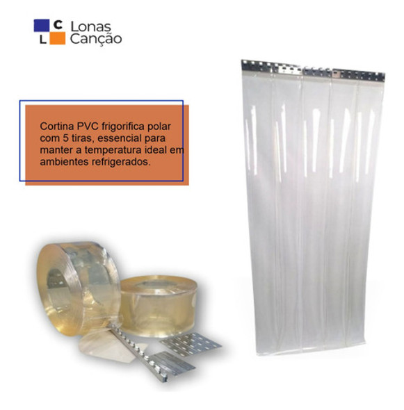 Cortina Frigorífica Polar L 1.20x2.10 Alt C/trilho + 6 Tiras 1