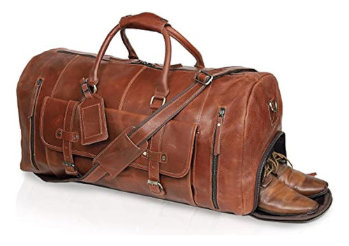 Bolsa De Viaje De Cuero Bolsa De Lona Gimnasio 0