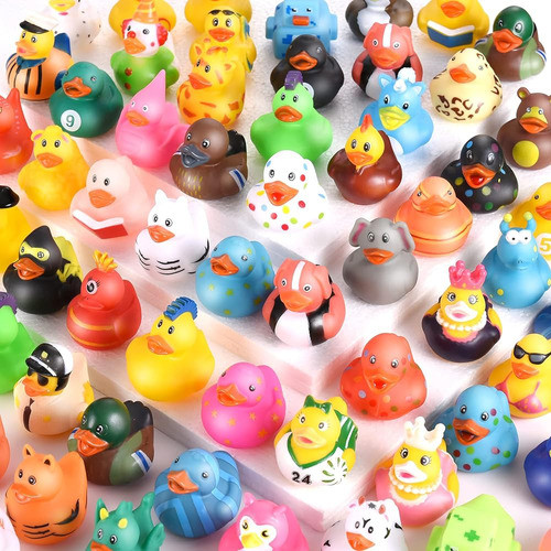 ~? 50 Pcs Patos De Goma A Granel, Patos Surtidos Juguetes De 1