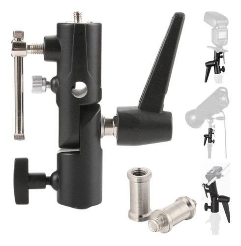 Suporte Metal Articula H Metal Flash Sombrinha Tripé 1/4 3/8 0