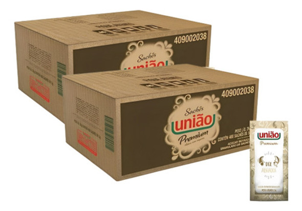 Açúcar União Refinado Premium Sache 5g - 2 Caixas C/ 400un 0 Açúcar União Refinado Premium Sache 5g - 2 Caixas C/ 400un 0